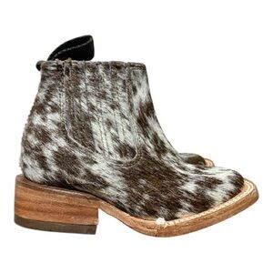 Toddler Authentic Cowhide & Leather Western Core Sq Toe Boots Sz T8